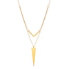 Thumbnail Image 0 of Made in Italy Chevron and Geometric Double Strand Necklace in Sterling Silver with 18K Gold Plate
