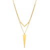 Thumbnail Image 1 of Made in Italy Chevron and Geometric Double Strand Necklace in Sterling Silver with 18K Gold Plate