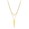 Thumbnail Image 0 of Made in Italy Chevron and Geometric Double Strand Necklace in Sterling Silver with 18K Gold Plate