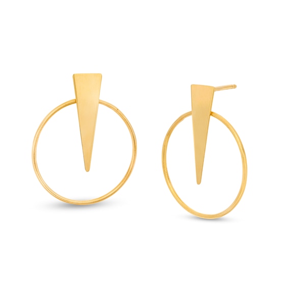 Made in Italy Geometric Drop Earrings in Sterling Silver with 18K Gold Plate