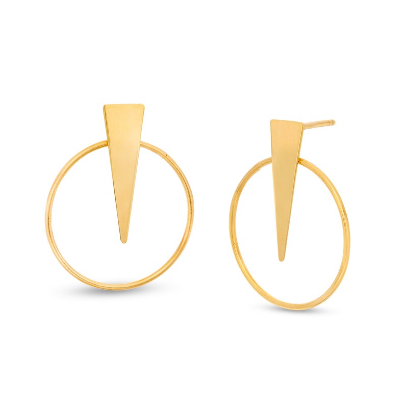 Main Image 1 of Made in Italy Geometric Drop Earrings in Sterling Silver with 18K Gold Plate