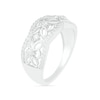 Thumbnail Image 2 of 1/3 CT. T.W. Diamond Ornate Flower Scallop-Edge Ring in Sterling Silver