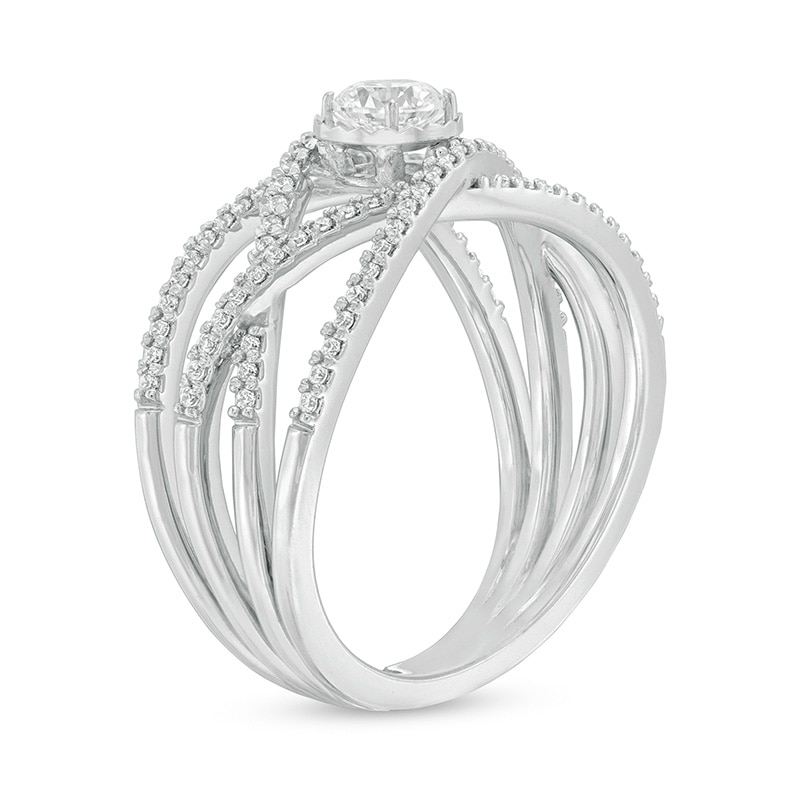 Main Image 3 of Diamonds Amplified 5/8 CT. T.W. Diamond Orbit Ring in 10K White Gold