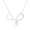 Thumbnail Image 0 of 4.0mm Heart-Shaped Lab-Created Opal and White Sapphire Loop Stethoscope Necklace in Sterling Silver