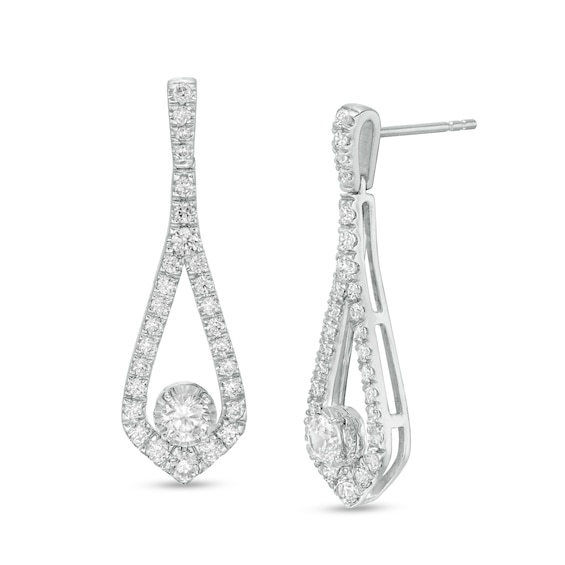 Diamonds Amplified 1 CT. T.w. Diamond Teardrop Earrings in 10K White Gold