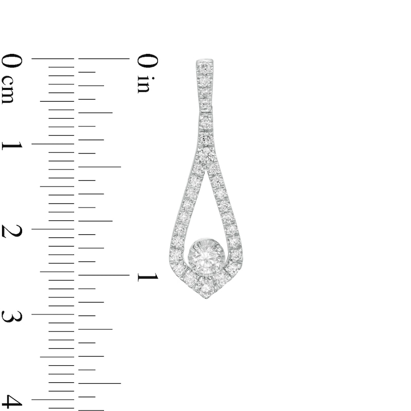 Main Image 3 of Diamonds Amplified 1 CT. T.W. Diamond Teardrop Earrings in 10K White Gold