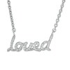 Thumbnail Image 1 of 1/10 CT. T.W. Diamond "loved" Necklace in Sterling Silver