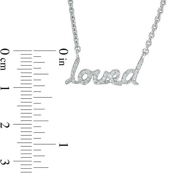 1/10 CT. T.w. Diamond "loved" Necklace in Sterling Silver