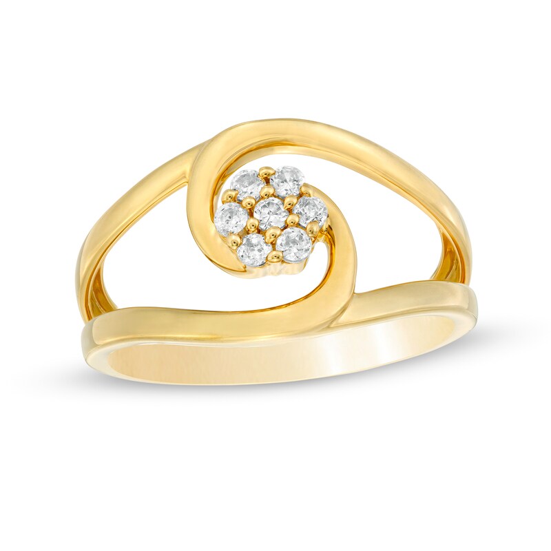 Main Image 1 of 1/6 CT. T.W. Composite Diamond Split Shank Ring in 10K Gold