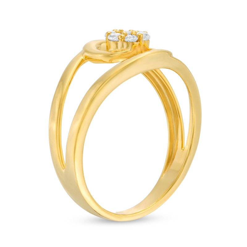 Main Image 3 of 1/6 CT. T.W. Composite Diamond Split Shank Ring in 10K Gold