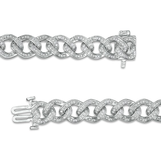 1 CT. T.w. Diamond Chain Link Bracelet in Sterling Silver - 7.25"