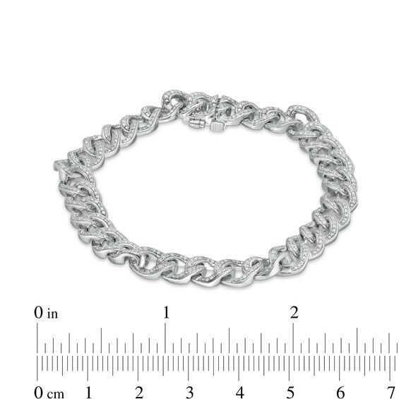 1 CT. T.w. Diamond Chain Link Bracelet in Sterling Silver - 7.25"