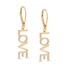 Thumbnail Image 1 of 1/4 CT. T.W. Diamond "LOVE" Drop Earrings in 10K Gold
