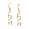 Thumbnail Image 0 of 1/4 CT. T.W. Diamond "LOVE" Drop Earrings in 10K Gold