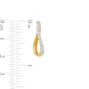 Thumbnail Image 3 of 1/4 CT. T.W. Diamond Wavy Hoop Earrings in 10K Gold