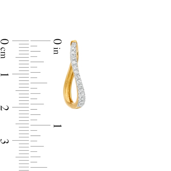 1/4 CT. T.w. Diamond Wavy Hoop Earrings in 10K Gold