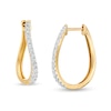 Thumbnail Image 1 of 1/2 CT. T.W. Diamond Wavy Hoop Earrings in 10K Gold