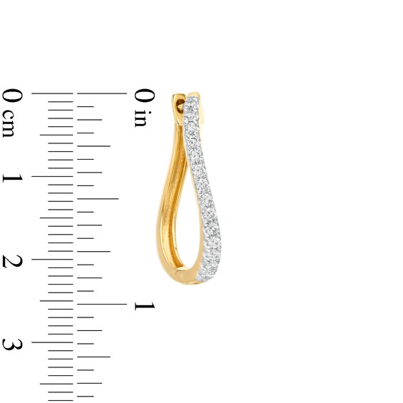 1/2 CT. T.W. Diamond Wavy Hoop Earrings in 10K Gold 1/2 CT. T.W. Diamond Wavy Hoop Earrings in 10K Gold