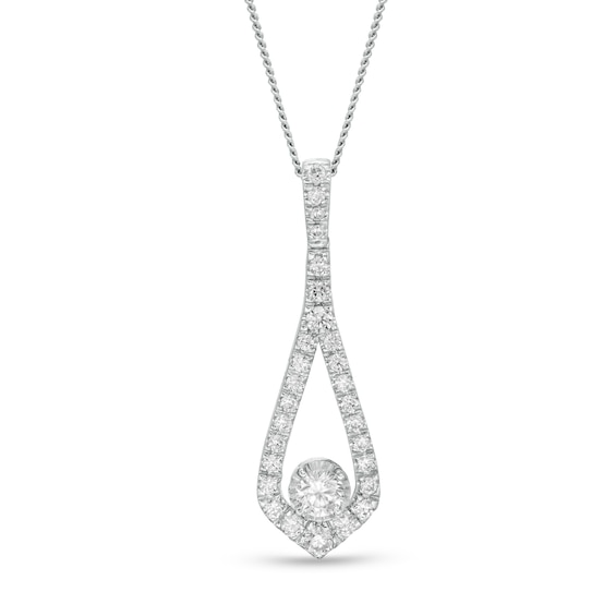 Diamonds Amplified 1/2 CT. T.w. Diamond Teardrop Pendant in 10K White Gold