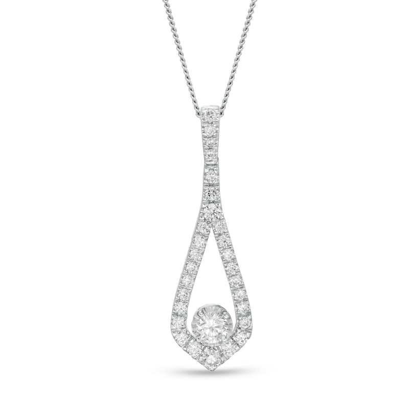 Main Image 1 of Diamonds Amplified 1/2 CT. T.W. Diamond Teardrop Pendant in 10K White Gold