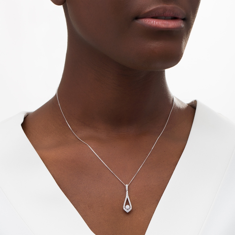 Main Image 2 of Diamonds Amplified 1/2 CT. T.W. Diamond Teardrop Pendant in 10K White Gold