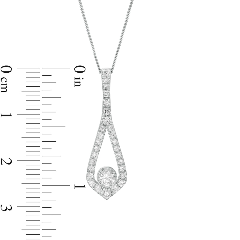 Main Image 4 of Diamonds Amplified 1/2 CT. T.W. Diamond Teardrop Pendant in 10K White Gold