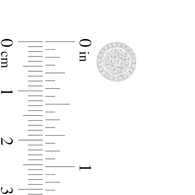Main Image 3 of 1/2 CT. T.W. Composite Diamond Stud Earrings in 10K White Gold