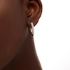 Thumbnail Image 2 of 1/5 CT. T.W. Diamond Beaded Double Hoop Earrings in Sterling Silver and 10K Gold