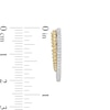 Thumbnail Image 3 of 1/5 CT. T.W. Diamond Beaded Double Hoop Earrings in Sterling Silver and 10K Gold