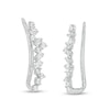 Thumbnail Image 1 of 1/4 CT. T.W. Baguette and Round Diamond Crawler Earrings in 10K White Gold
