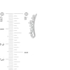 Thumbnail Image 3 of 1/4 CT. T.W. Baguette and Round Diamond Crawler Earrings in 10K White Gold
