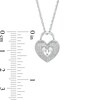 Thumbnail Image 3 of 1/10 CT. T.W. Diamond Heart-Shaped Lock Pendant in Sterling Silver