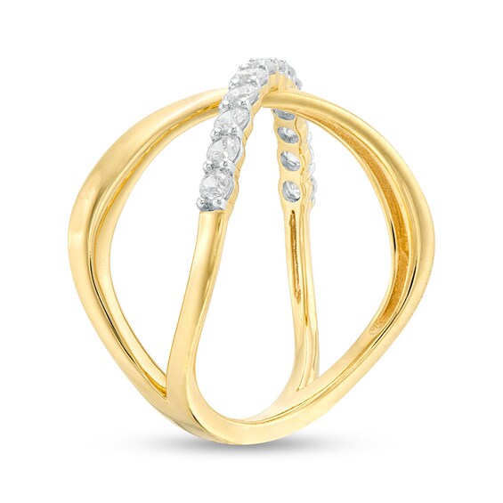 1/2 CT. T.w. Diamond Orbit Split Shank Ring in 10K Gold