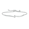 Thumbnail Image 1 of 1/15 CT. T.W. Diamond Knot Bolo Bracelet in Sterling Silver - 9.5"
