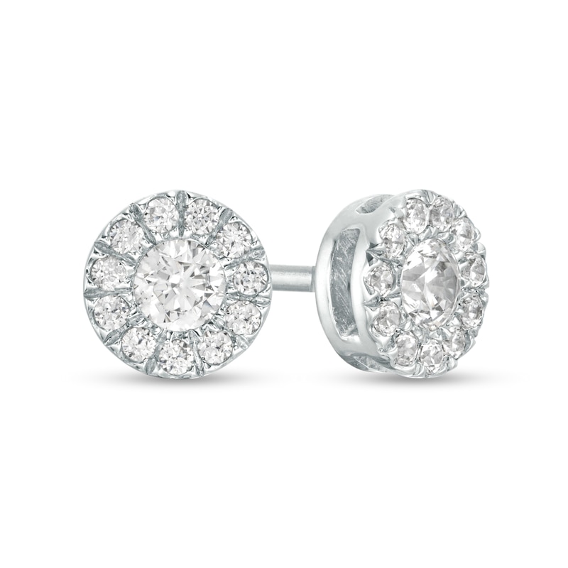 Main Image 1 of 1/4 CT. T.W. Diamond Illusion Frame Stud Earrings in 10K White Gold