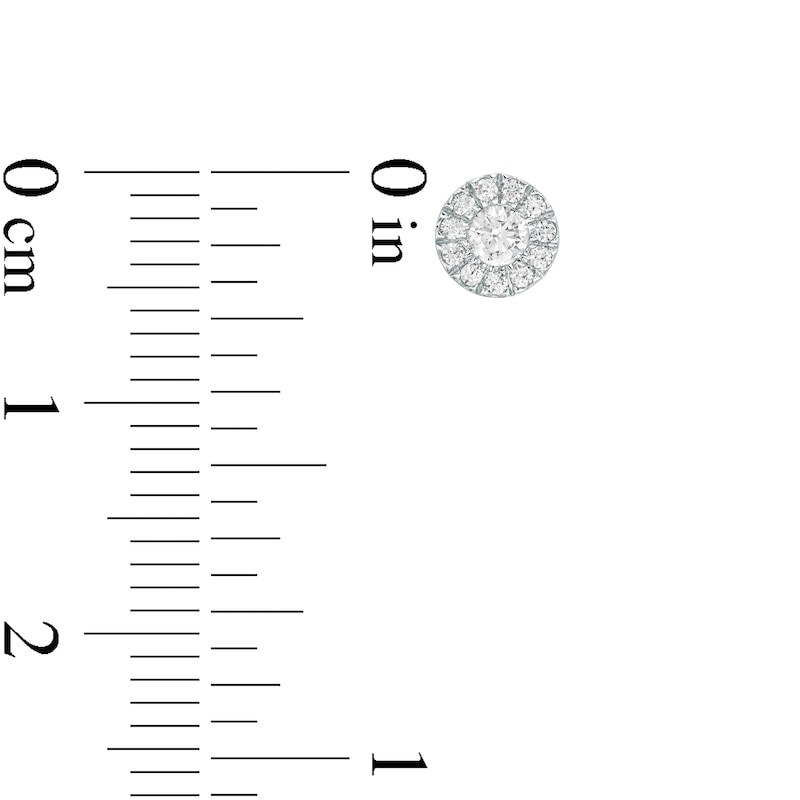Main Image 3 of 1/4 CT. T.W. Diamond Illusion Frame Stud Earrings in 10K White Gold