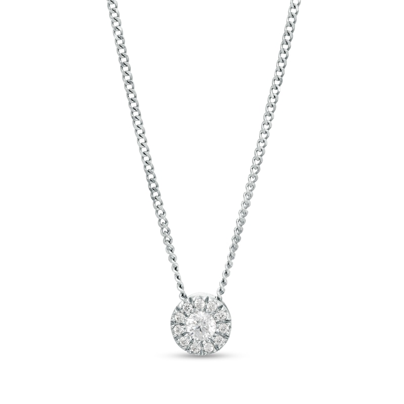 Main Image 1 of 1/10 CT. T.W. Diamond Frame Pendant in 10K White Gold