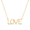 Thumbnail Image 1 of 1/8 CT. T.W. Diamond "LOVE" Necklace in 10K Gold