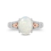 Thumbnail Image 4 of Enchanted Disney Elsa Oval Opal and 1/10 CT. T.W. Diamond Ring in Sterling Silver and 10K Rose Gold