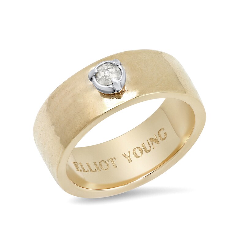 Elliot Young Diamond Accent Solitaire Ring in 14K Gold