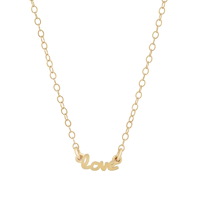 Elliot Young Cursive "love" Necklace in 14K Gold - 16.5"