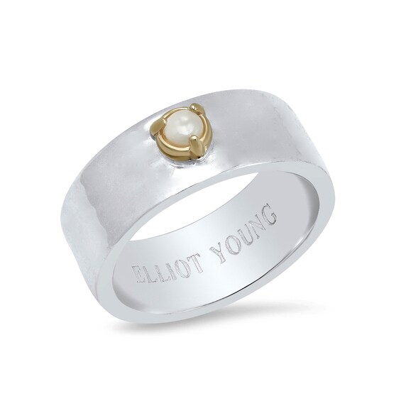 Elliot Young Cultured Freshwater Pearl Ring in Sterling Silver and 14K Gold Elliot Young Cultured Freshwater Pearl Ring in Sterling Silver and 14K Gold