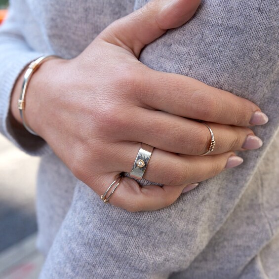 Elliot Young Cultured Freshwater Pearl Ring in Sterling Silver and 14K Gold Elliot Young Cultured Freshwater Pearl Ring in Sterling Silver and 14K Gold