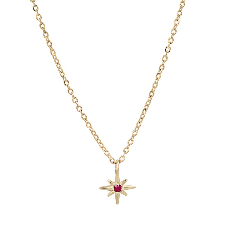 Elliot Young Ruby North Star Pendant in 14K Gold