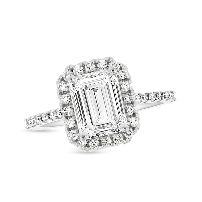 2-7/8 CT. T.W. GIA-Graded Emerald-Cut Diamond Octagonal Frame Engagement Ring in Platinum (I/SI2)