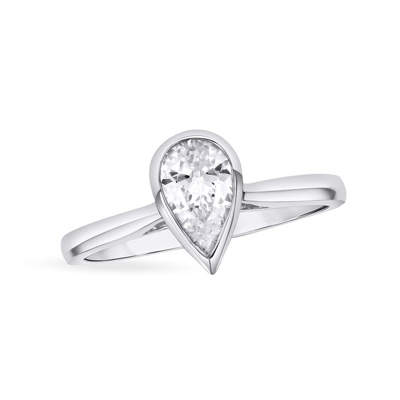 1 CT. GIA-Graded Pear-Shaped Diamond Solitaire Engagement Ring in 14K White Gold (I/I1) 1 CT. GIA-Graded Pear-Shaped Diamond Solitaire Engagement Ring in 14K White Gold (I/I1)