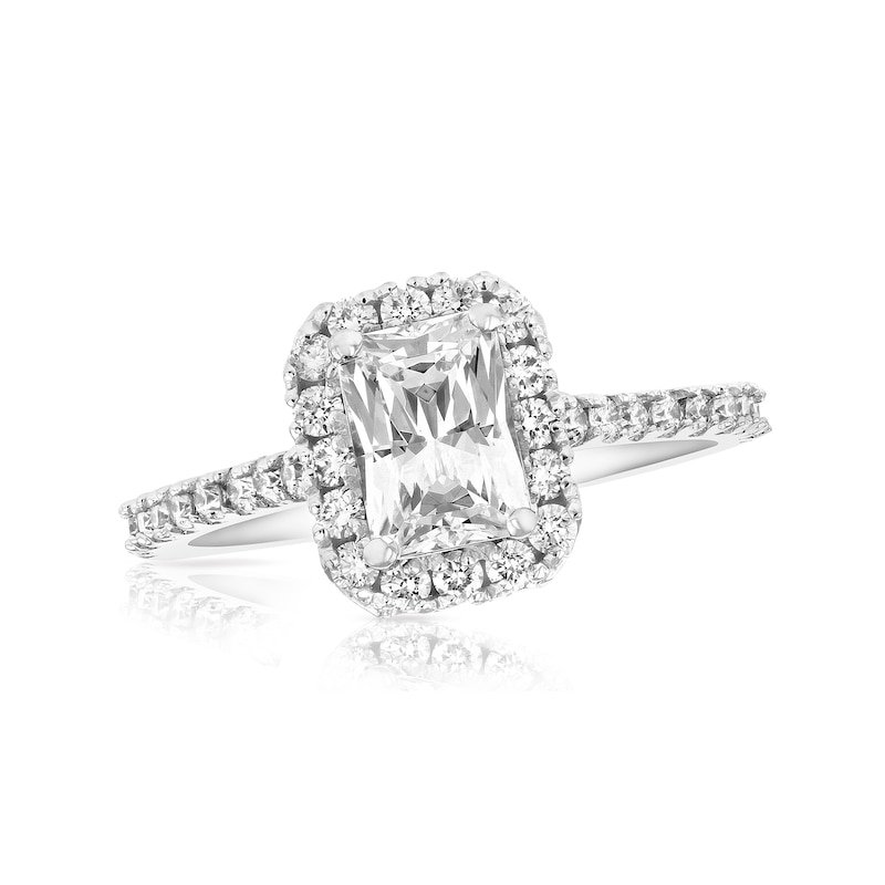 2 Carat Natural Diamond Solitaire Radiant Cut Engagement Ring in 14K White  Gold