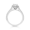 Thumbnail Image 3 of 1-3/8 CT. T.W. GIA-Graded Radiant-Cut Diamond Octagonal Frame Engagement Ring in 14K White Gold (I/SI2)