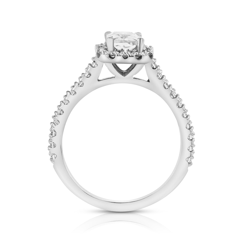 Main Image 3 of 1-3/8 CT. T.W. GIA-Graded Radiant-Cut Diamond Octagonal Frame Engagement Ring in 14K White Gold (I/SI2)