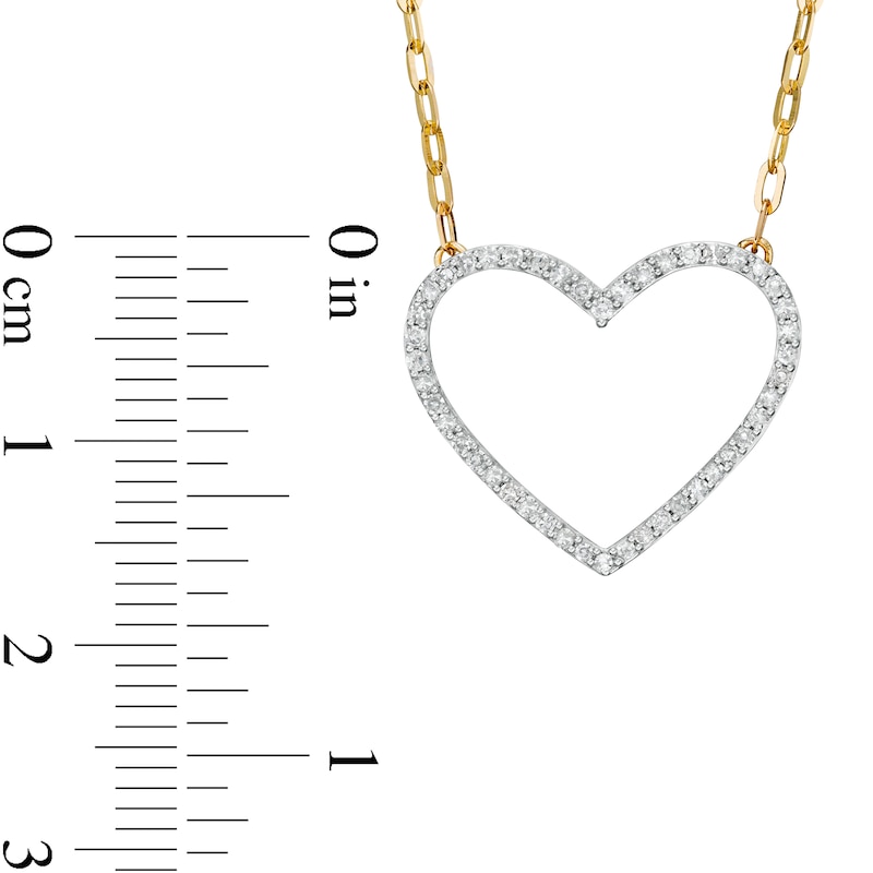 1/4 CT. T.W. Diamond Heart Necklace in 10K Gold